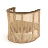ISA - Mango Wood Armchair with Natural Cane Back and Taupe Seat