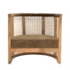ISA - Mango Wood Armchair with Natural Cane Back and Taupe Seat