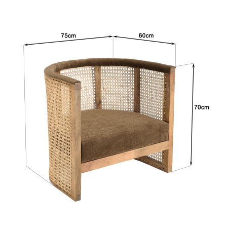 Fauteuil ISA en manguier et rotin