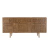 ISA - Patinated Mango Wood Sideboard with Art Deco Carved Motifs