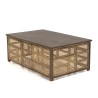 ISA Dark Mango Wood Coffee Table with Natural Cane Patchwork