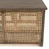 ISA Dark Mango Wood Coffee Table with Natural Cane Patchwork