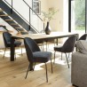 Lot de 2 chaises ULYSSE - Tissu noir et acier noir