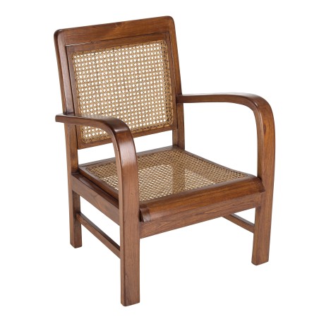 Fauteuil DAK - Bois Mindi et cannage foncé