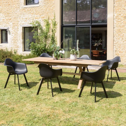 Lot de 6 fauteuils noirs dossier arrondi