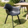 Lot de 6 fauteuils noirs dossier arrondi
