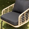 Ensemble MALO - Fauteuils rotin synthétique et table basse ronde