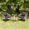 Ensemble MALO - Fauteuils rotin synthétique et table basse ronde