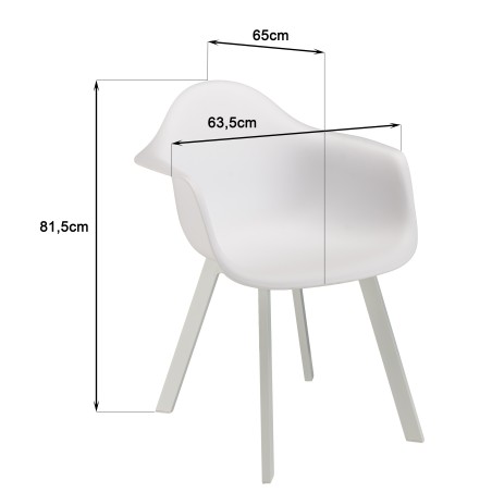 Lot 6 fauteuils blancs dossier arrondi