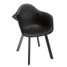 Lot de 6 fauteuils noirs dossier arrondi