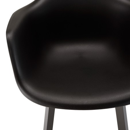 Lot de 6 fauteuils noirs dossier arrondi