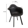 Lot de 6 fauteuils noirs dossier arrondi