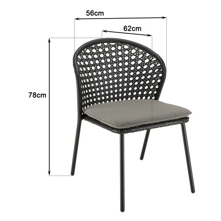 MALO - Set of 2 Black Rattan Chairs | Outdoor Furniture
