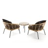 Ensemble MALO - Fauteuils rotin synthétique et table basse ronde