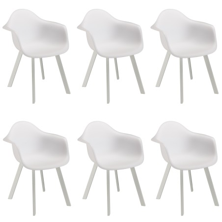 Lot 6 fauteuils blancs dossier arrondi