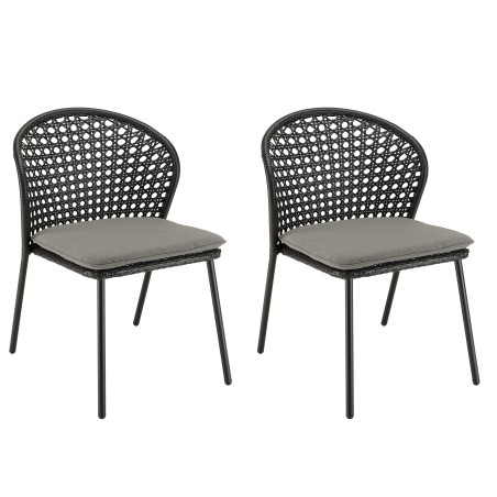 MALO - Set of 2 Black Rattan Chairs | Outdoor Furniture