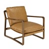 OCTAVE Vintage Cognac Brown Leather Reclining Armchair