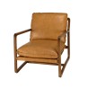 OCTAVE Vintage Cognac Brown Leather Reclining Armchair