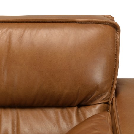 OCTAVE Vintage 3-Seater Sofa in Camel Brown Leather