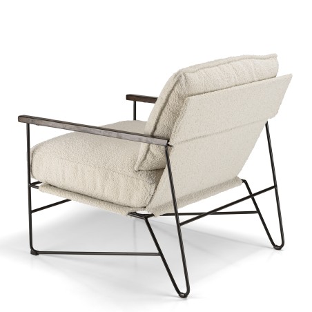 OCTAVE Ecru Fabric Armchair with 1 Cushion