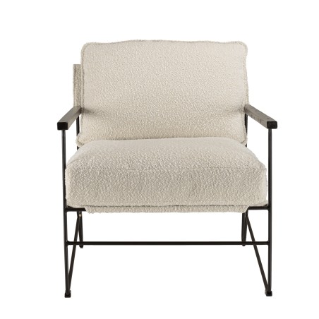 Fauteuil OCTAVE - Tissu écru et bois