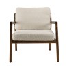 Fauteuil OCTAVE en tissu écru et bois