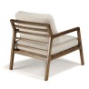 Fauteuil OCTAVE en tissu écru et bois