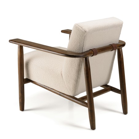 Fauteuil OCTAVE en tissu bouclette écru