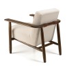 GASTON Armchair in Ecru Bouclé Fabric - Wooden Frame and Armrests