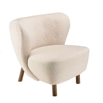 OCTAVE Armchair in Ecru Bouclé Fabric