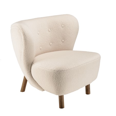 Fauteuil OCTAVE en tissu bouclette écru
