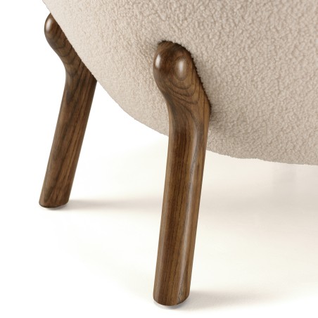 Fauteuil OCTAVE en tissu bouclette écru