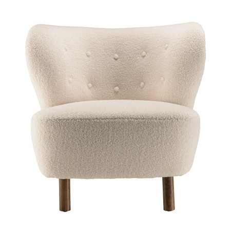 OCTAVE Armchair in Ecru Bouclé Fabric