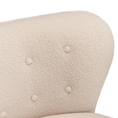 Fauteuil OCTAVE en tissu bouclette écru