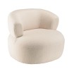 Fauteuil arrondie en tissu bouclette écru - GASTON