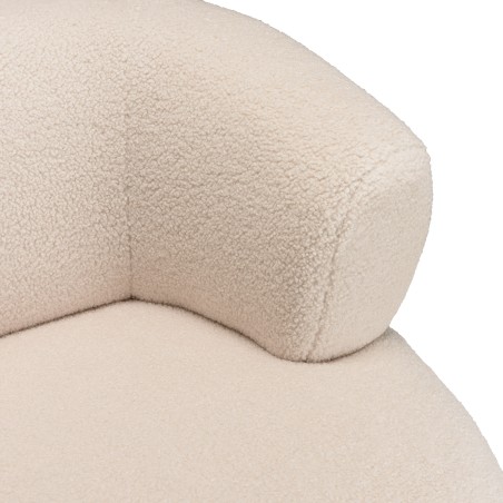 Fauteuil OCTAVE en tissu bouclette écru