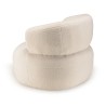 Fauteuil arrondie en tissu bouclette écru - GASTON