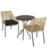 Salon de jardin MALO 2 pers. - Table ronde 70x70cm et 2 fauteuils
