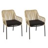 Salon de jardin MALO 2 pers. - Table ronde 70x70cm et 2 fauteuils