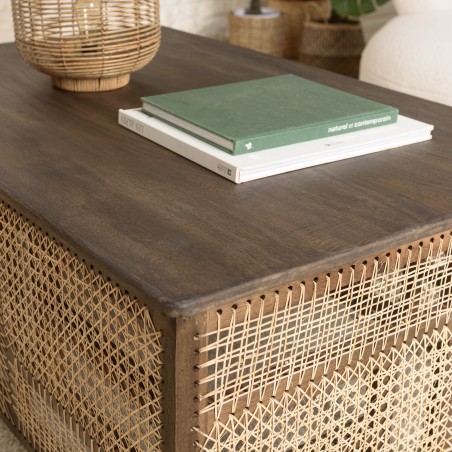 Table basse ISA en bois de manguier foncé