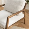 Fauteuil OCTAVE en tissu écru et bois