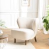 Armchair in Ecru Bouclé Fabric | Gaston