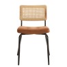 AGATHE Set of 2 Black Metal Chairs with Orange Velvet Seat