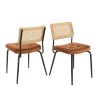 Lot de 2 chaises AGATHE métal noir velours orange