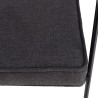 AGATHE Black Metal Armchair with Dark Grey Fabric Seat and Rattan Backrest