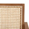 AGATHE Dark Rubberwood Armchair with Natural Rattan Backrest - Rustic Charm