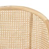AGATHE Low Rubberwood Chair with White Bouclé Fabric Seat and Rattan Backrest