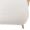 Chaise basse AGATHE en hévéa - Assise tissu bouclette blanc