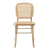 AGATHE Hevea Wood Chair with Natural Rattan Backrest and Seat