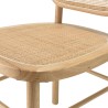 Chaise AGATHE en bois d'hévéa et rotin naturel